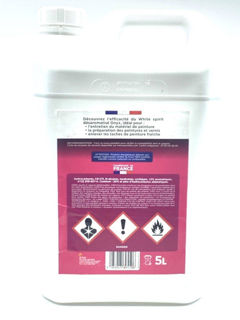 White spirit désaromatisé diluant en 1 et 5 litres